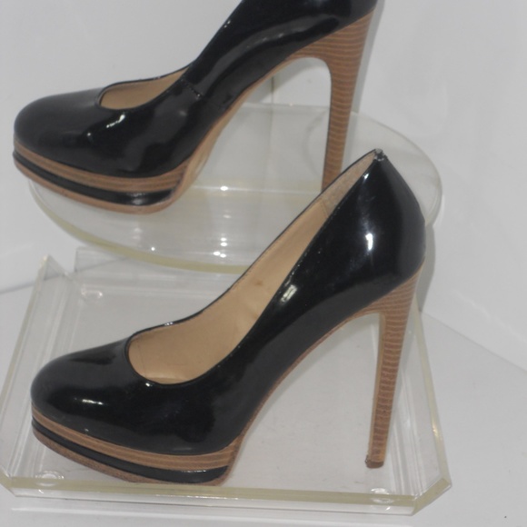 KELSI BLACK PATENT LEATHER PUMPS - Picture 1 of 6
